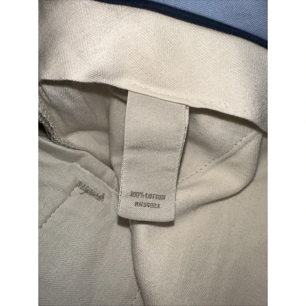 Banana Republic Men's Boot Cut Pinstriped Tan Slacks 100% Cotton 33x30 Y2K